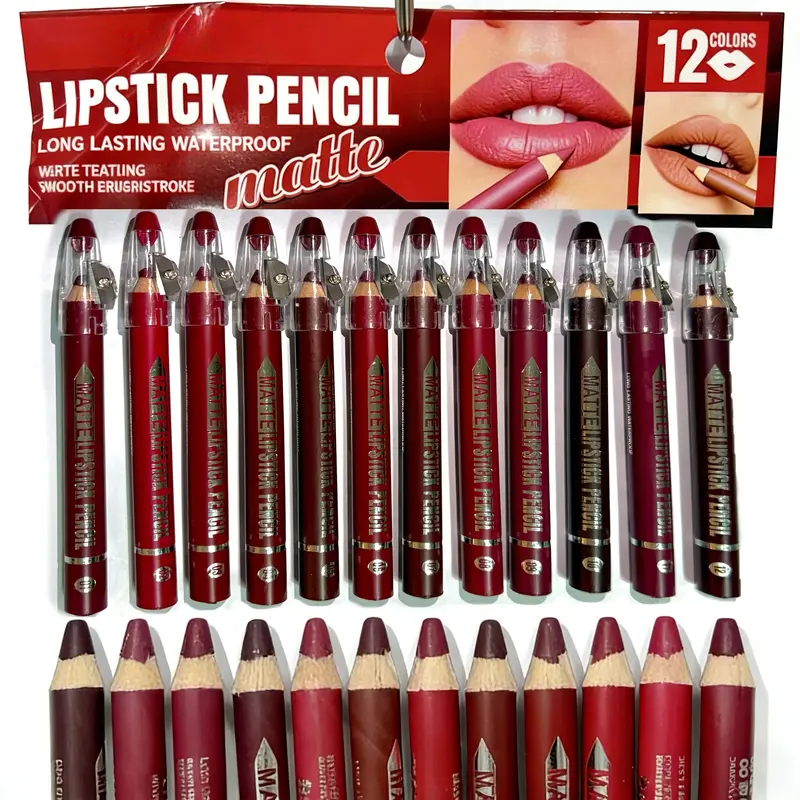 The Black Friday 55% OFF 💋 12-Piece Matte Lip Liner Set — Waterproof & Smudge-Proof ✨