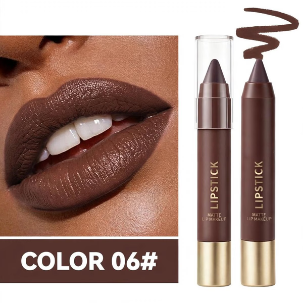 🍫 6-Color Matte Chocolate Lipstick Set – Rich, Long-Lasting Color