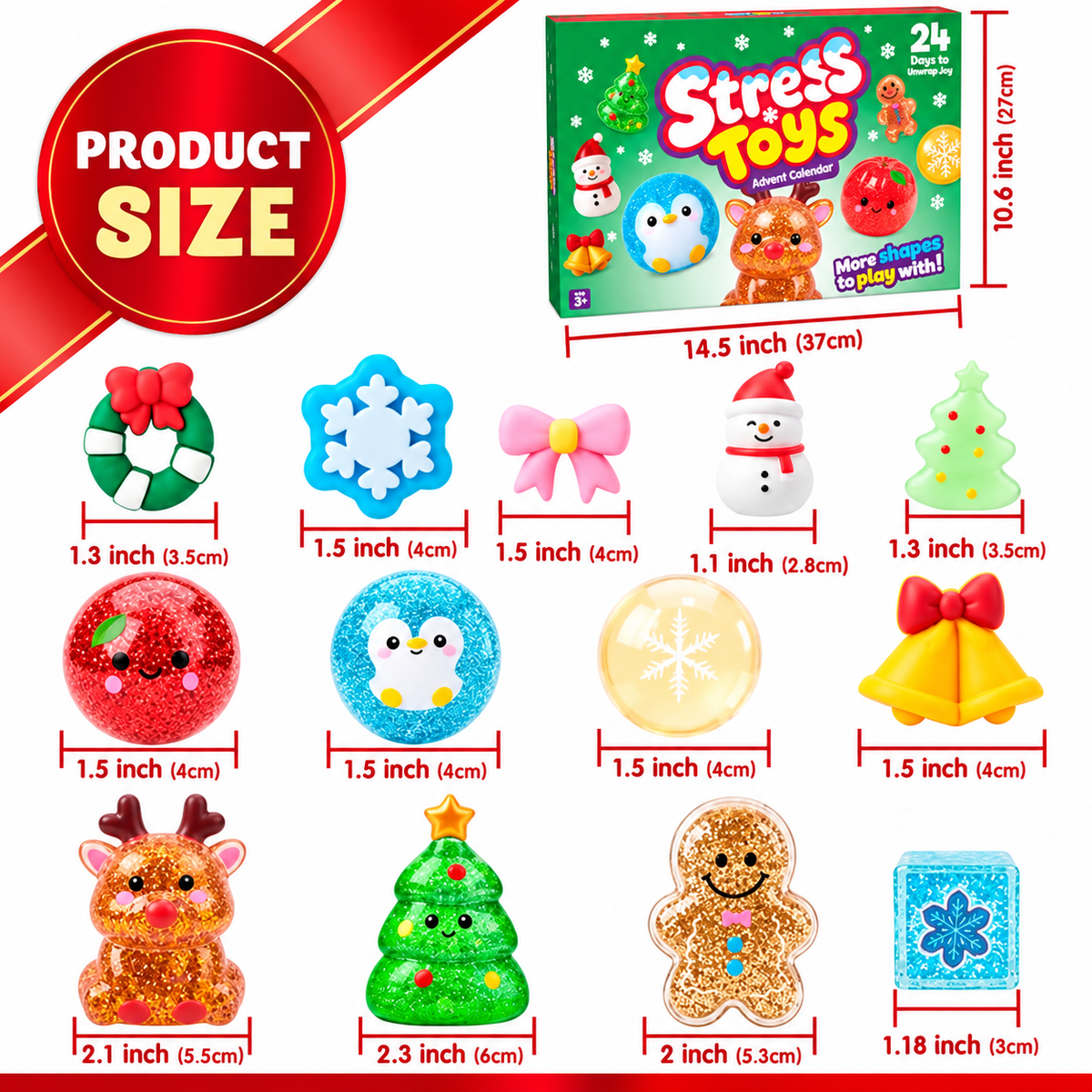 Advent Calendar 2026 Christmas Stress Relief Toy 24PCS Squeeze