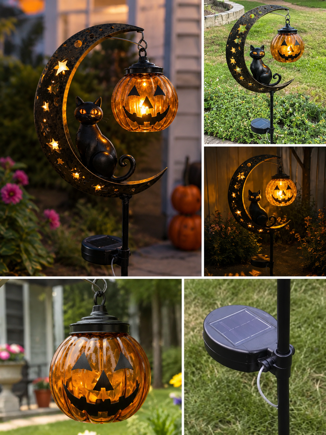 🔥2026🔥70% OFF TODAY 👻 Solar Halloween Garden Stake Light with Black Cat & Pumpkin