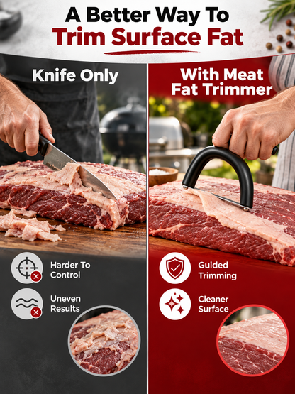 🥩 Handheld Meat Fat Trimmer – Stainless Steel BBQ Prep Tool for Beef & Pork
