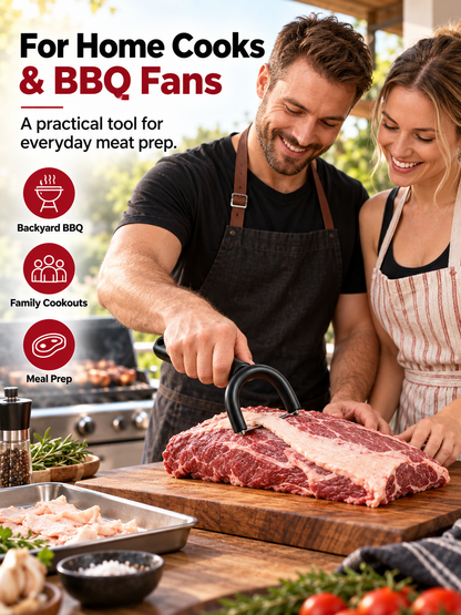 🥩 Handheld Meat Fat Trimmer – Stainless Steel BBQ Prep Tool for Beef & Pork