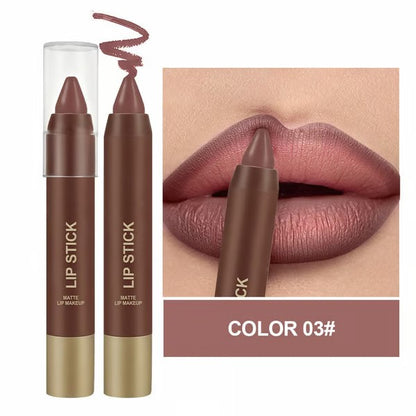 6Pcs/set Mauve Matte Brown Lip Liner and Lipstick Combo Set Kit