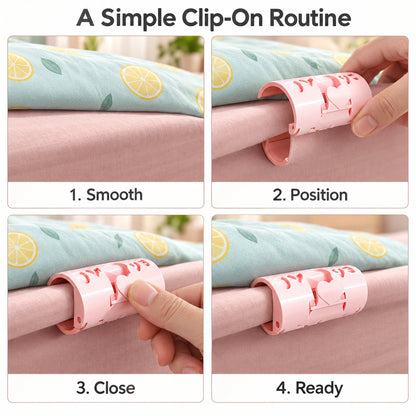 Adjustable Bed Sheet Clips — Heart-Lock Grippers to Help Keep Sheets in Place