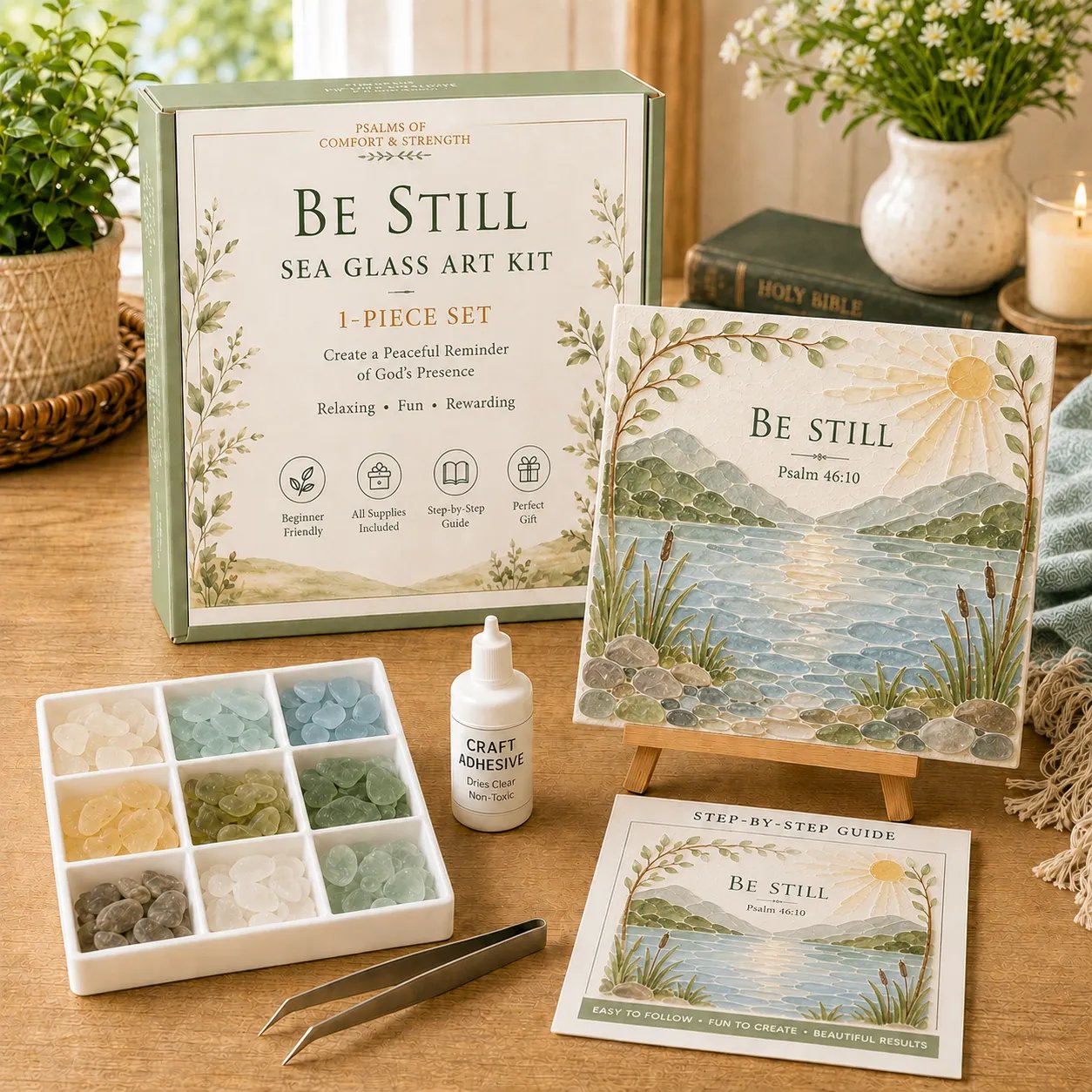 Be Still sea glass art kit
