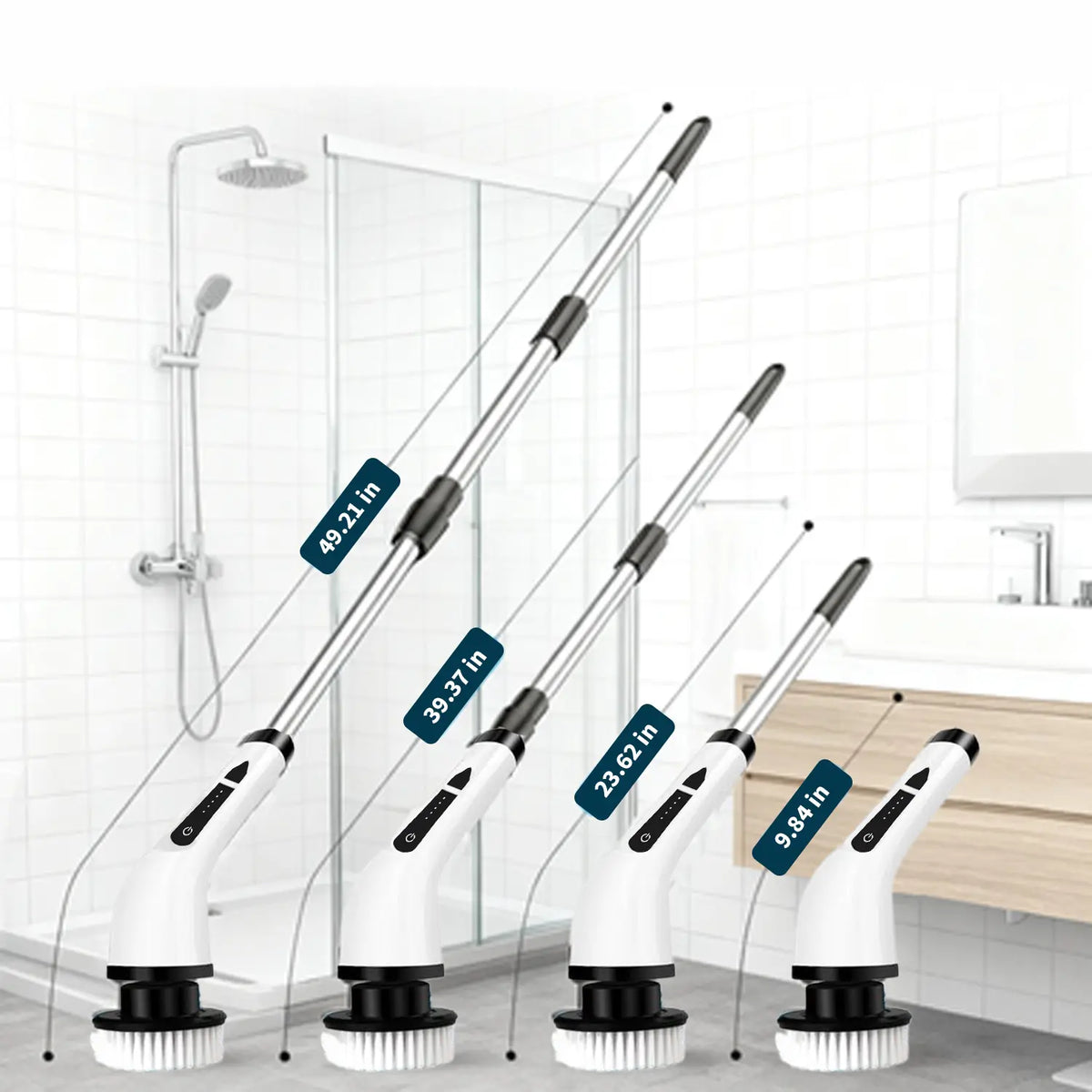 Electric Spin Scrubber With 9 In 1 Brush Heads - Cordless Multi-Surface Cleaning Tool