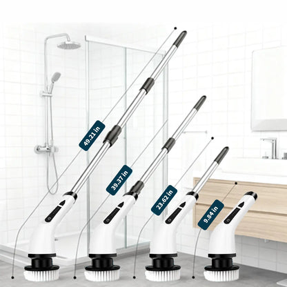 Electric Spin Scrubber With 9 In 1 Brush Heads - Cordless Multi-Surface Cleaning Tool