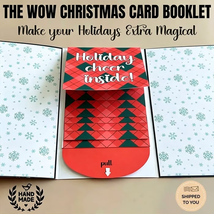 🏆Flash Sale⚡ 50K+ SOLD! Almost Gone🎅Handmade Christmas gift card booklet