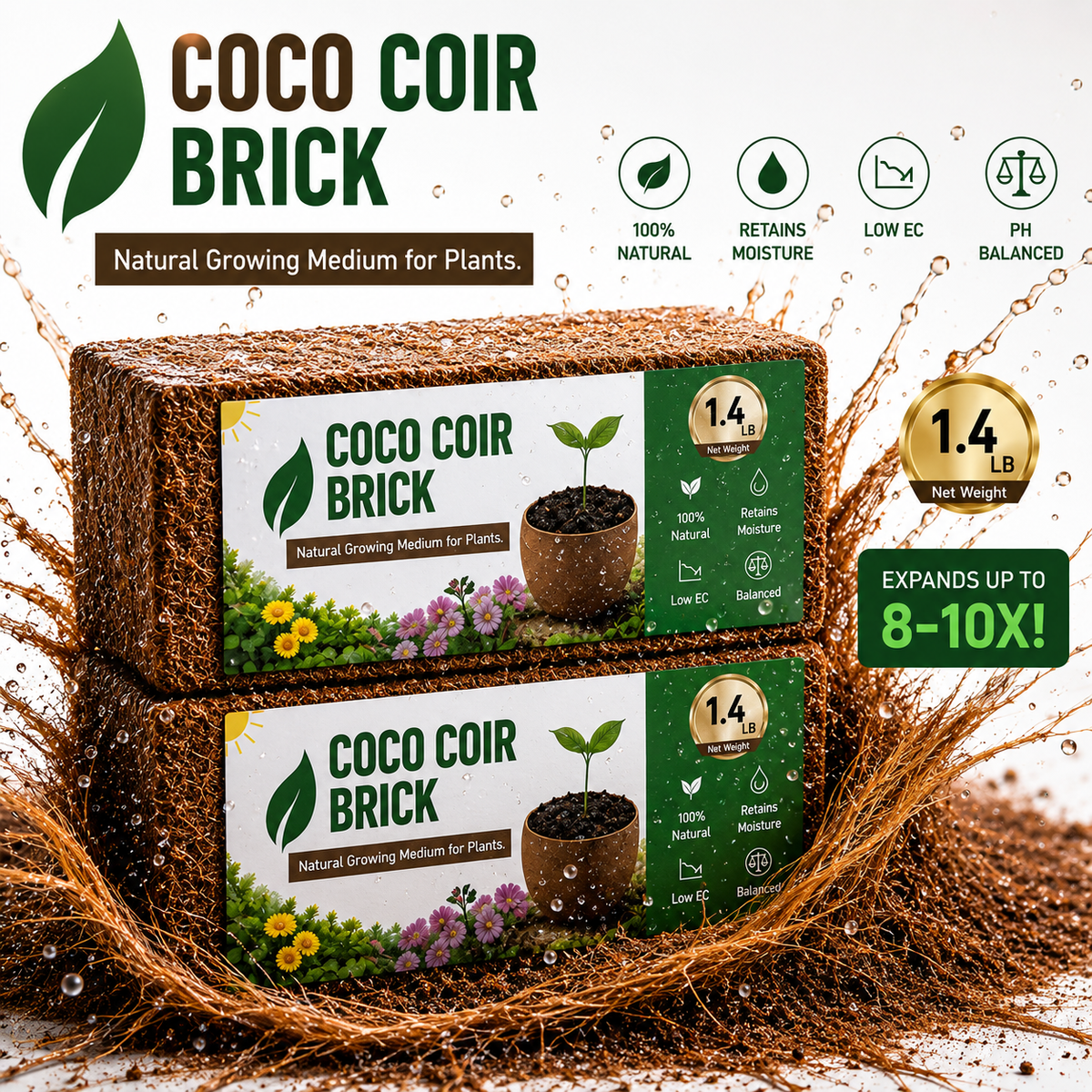 Premium Coco Coir Bricks for Plants