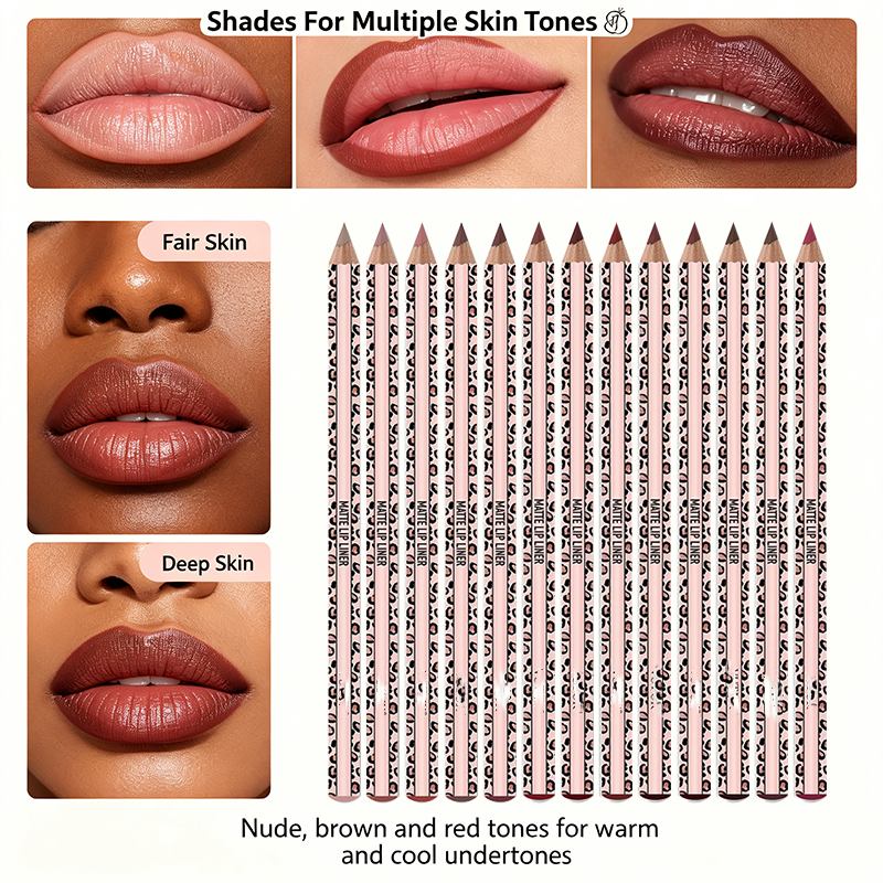 Full 12‑Color Lip Liner Set – Matte High Pigment, Long‑Lasting Non‑Fading 💋