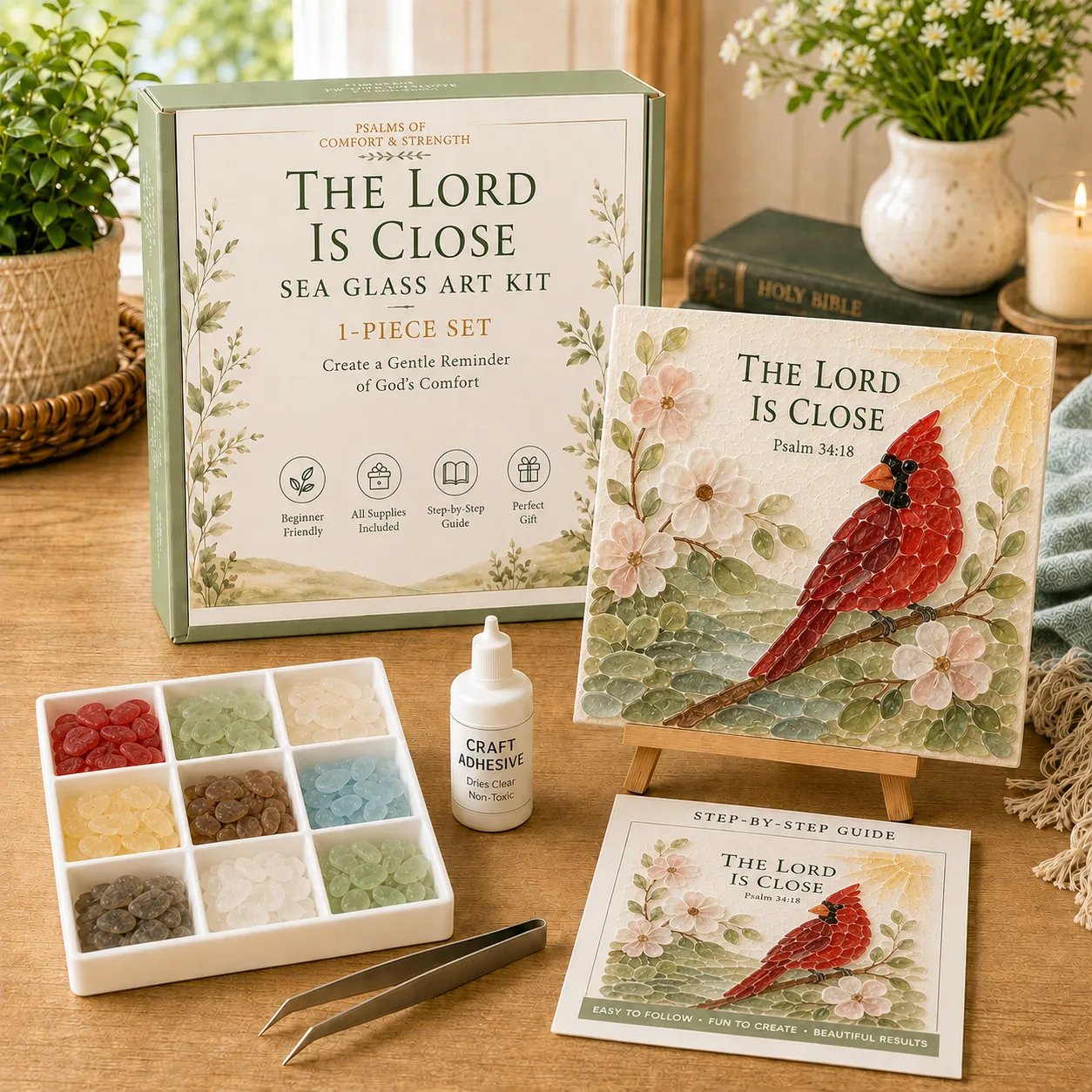 The Lord Is Close sea glass art kit