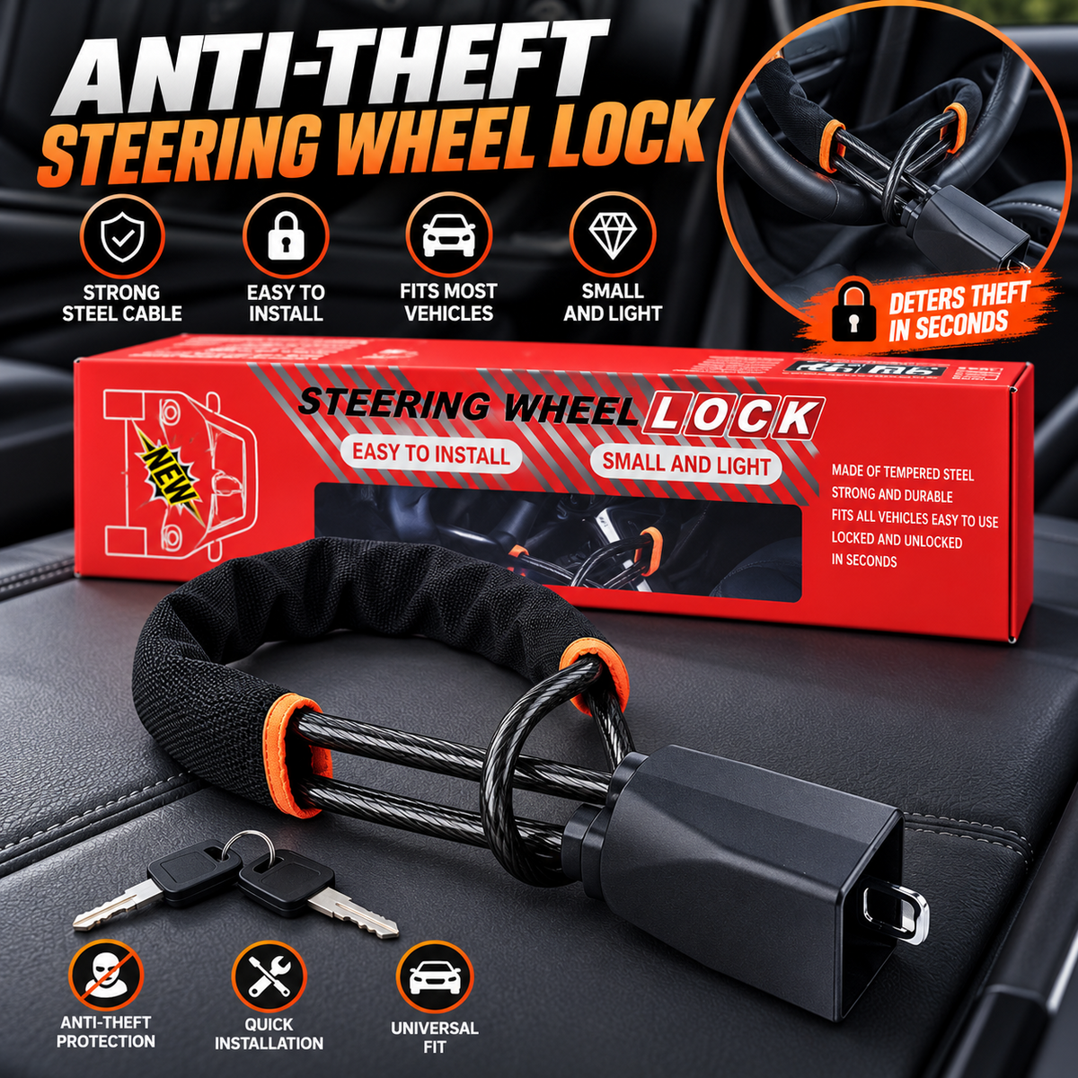 Anti-Theft Steering Wheel Lock