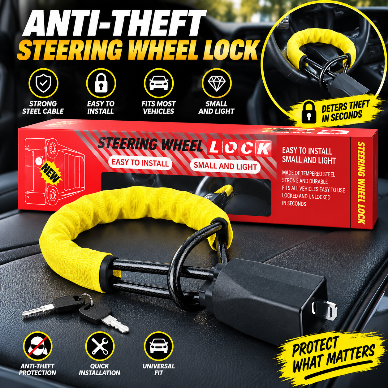 Anti-Theft Steering Wheel Lock