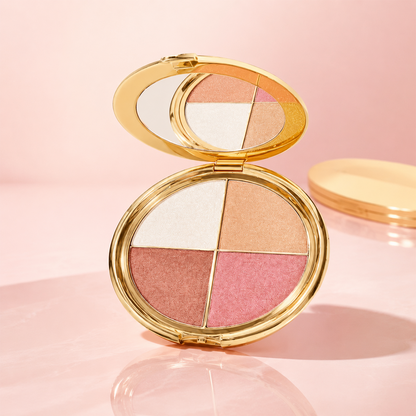 ✨ 4-in-1 Glow Makeup Palette – Highlight, Bronzer, Blush & Eyeshadow in One Compact