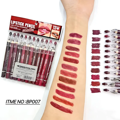 The Black Friday 55% OFF 💋 12-Piece Matte Lip Liner Set — Waterproof & Smudge-Proof ✨
