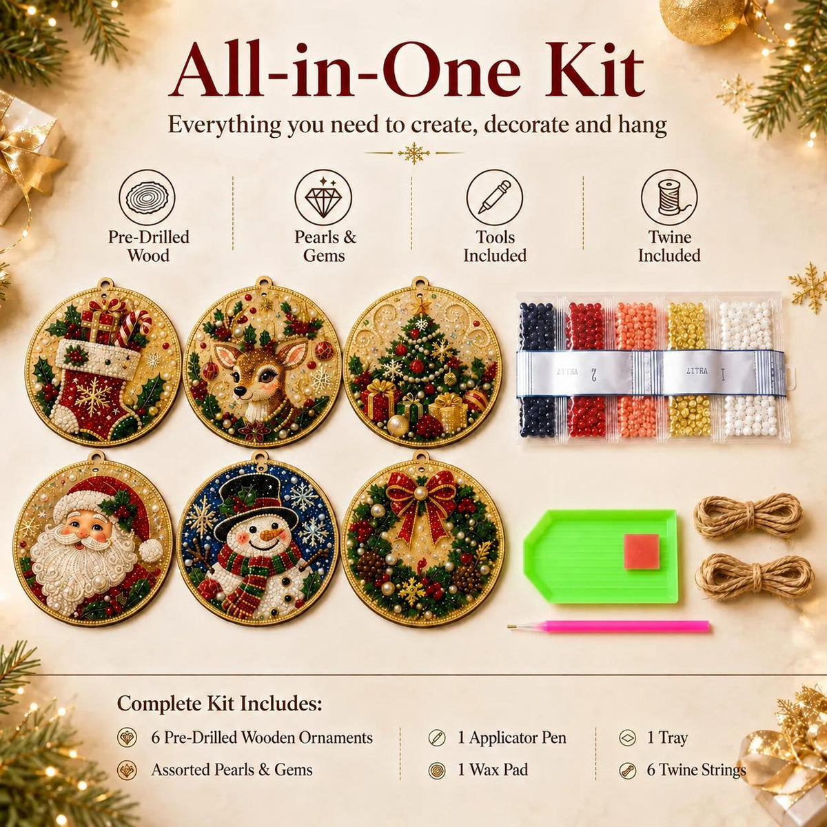 🔥Christmas Sale 49% OFF🎄 DIY Diamond Painting Ornaments Kit