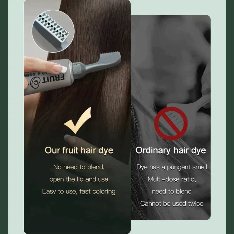 Last Day 49% OFF🔥Fruit Essence Hair Dyeing Comb, Natural Plant Extract Ingredient For All Hair Types