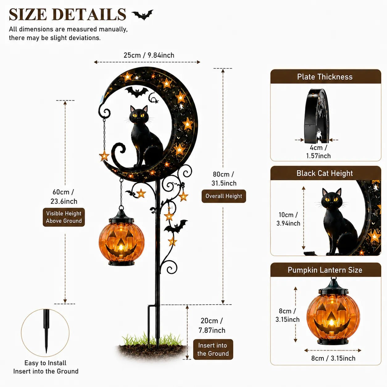 🔥2026🔥70% OFF TODAY 👻 Solar Halloween Garden Stake Light with Black Cat & Pumpkin