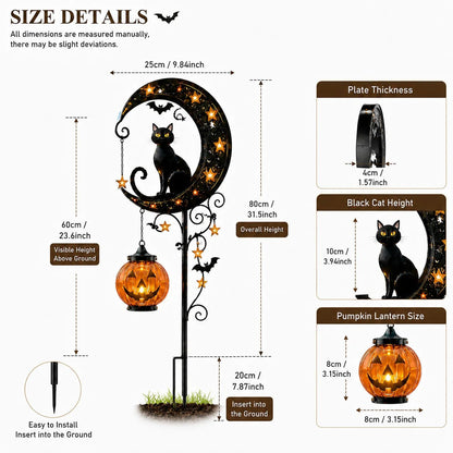 🔥2026🔥70% OFF TODAY 👻 Solar Halloween Garden Stake Light with Black Cat & Pumpkin