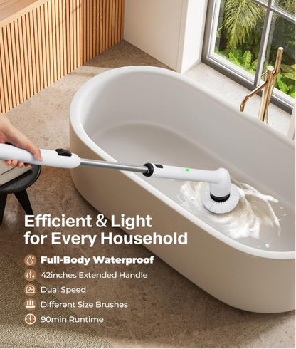 Electric Spin Scrubber With 9 In 1 Brush Heads - Cordless Multi-Surface Cleaning Tool