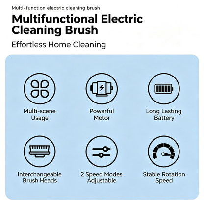 Electric Spin Scrubber With 9 In 1 Brush Heads - Cordless Multi-Surface Cleaning Tool