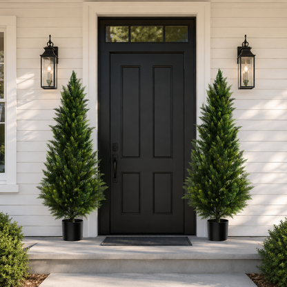 🏆#1 Bestselling🏆--Artificial Cedar And Cypress Wood Courtyard Front Porch Decoration