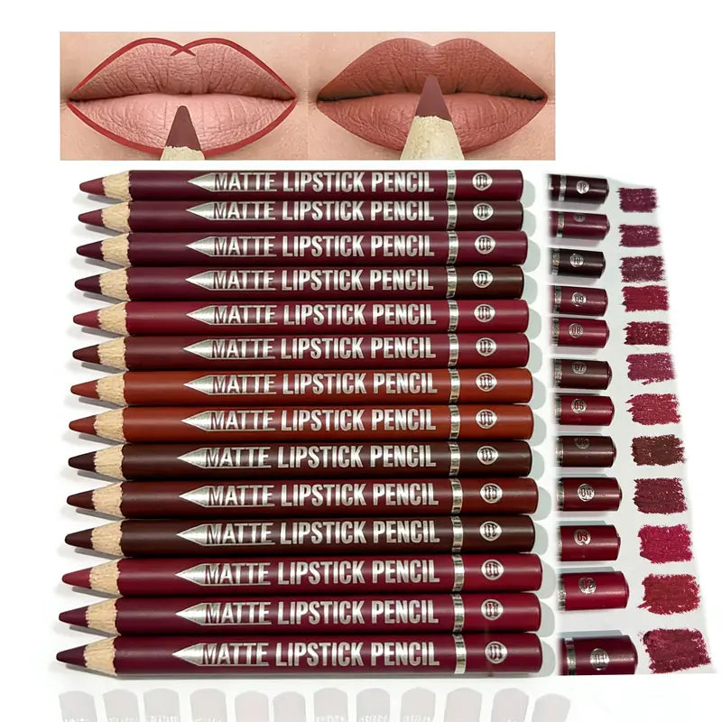 The Black Friday 55% OFF 💋 12-Piece Matte Lip Liner Set — Waterproof & Smudge-Proof ✨