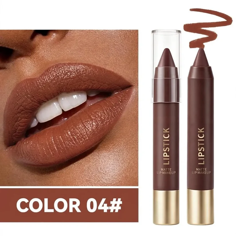 🍫 6-Color Matte Chocolate Lipstick Set – Rich, Long-Lasting Color