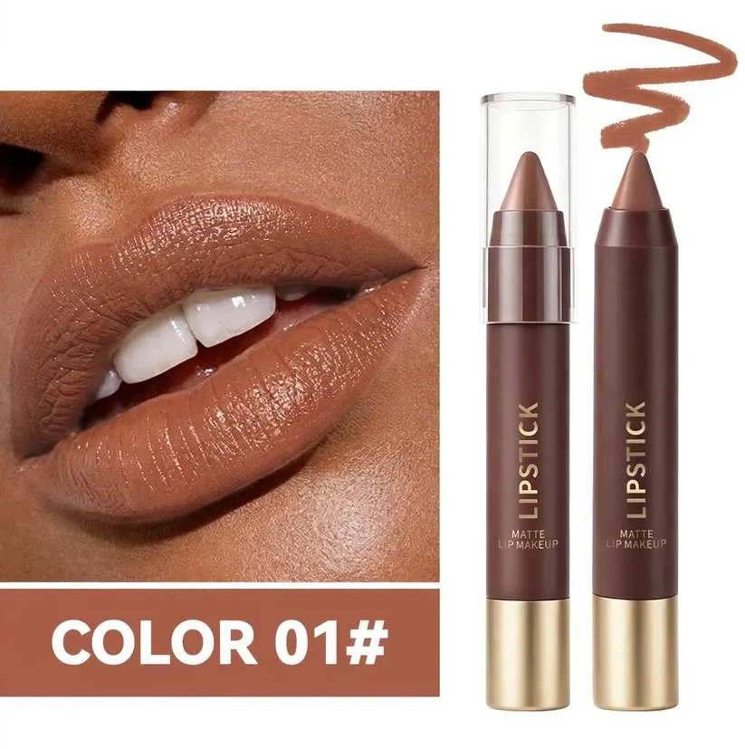 🍫 6-Color Matte Chocolate Lipstick Set – Rich, Long-Lasting Color