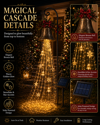 🔥Hot Sale 50% OFF🎄 Christmas Bell Cascade Solar Yard Light✨