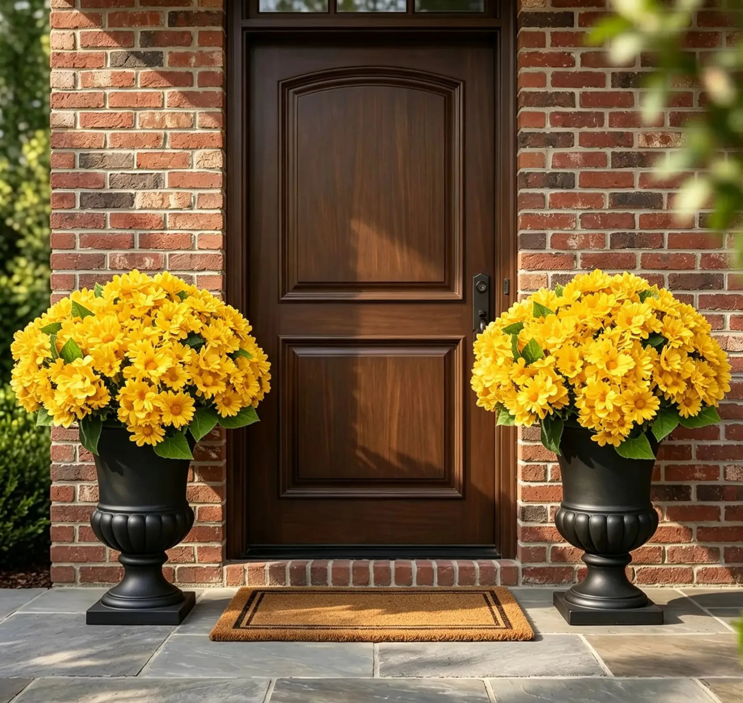 🌼Welcome autumn- Artificial Outdoor Sunset Mums Flowers - UV resistant, Waterproof, Windproof