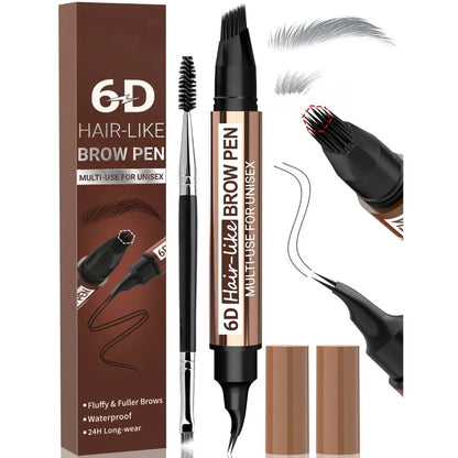 6D Hair-Like Finish Multi-Use Unisex 2-in-1 Brows & Beard Pen