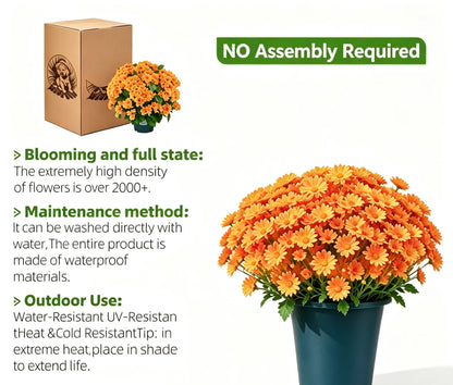 🌼Welcome autumn- Artificial Outdoor Sunset Mums Flowers - UV resistant, Waterproof, Windproof