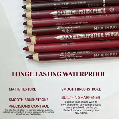 The Black Friday 55% OFF 💋 12-Piece Matte Lip Liner Set — Waterproof & Smudge-Proof ✨