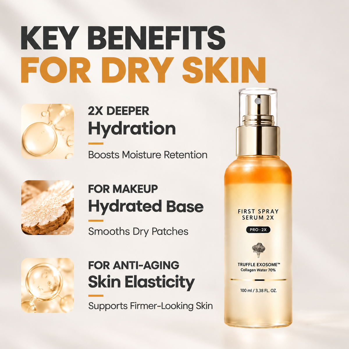 🎀White Truffle First Spray Serum PRO 2X – Radiant Glow in a Spritz