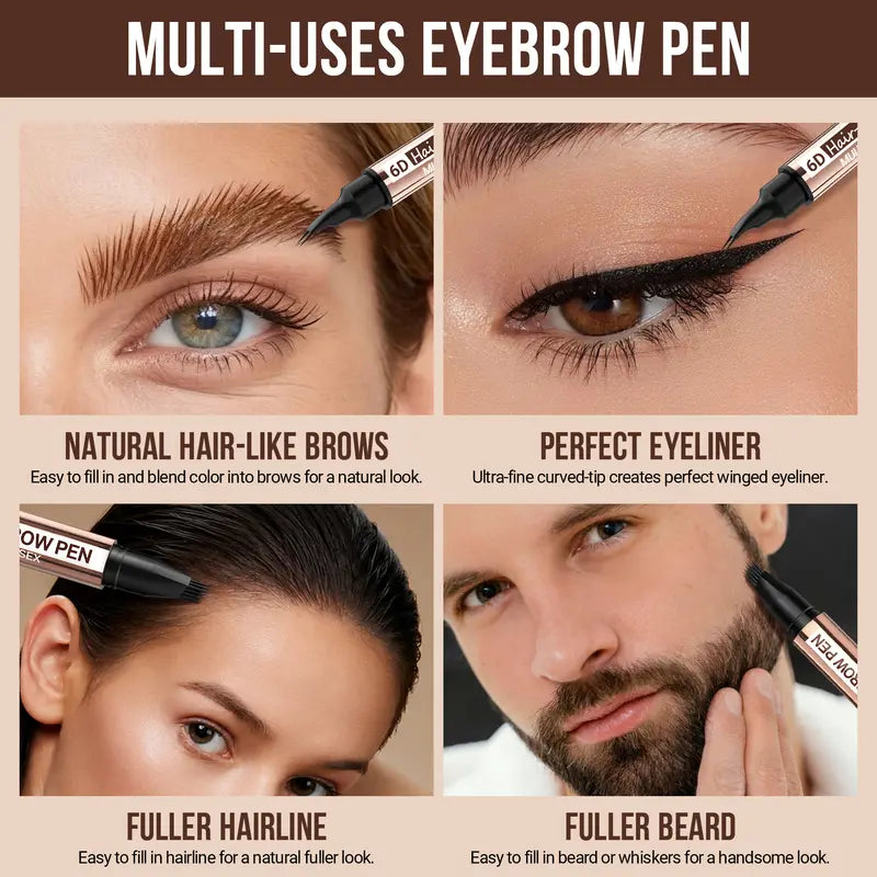 Multi-use brow eyeliner hairline and beard pen