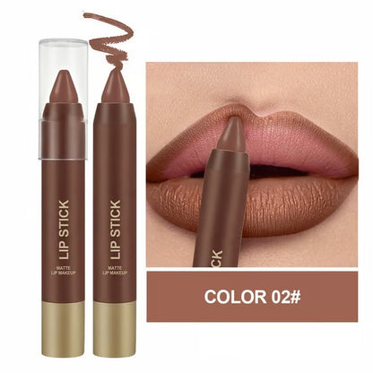 6Pcs/set Mauve Matte Brown Lip Liner and Lipstick Combo Set Kit