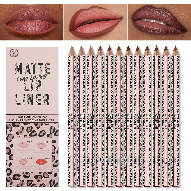 Full 12‑Color Lip Liner Set – Matte High Pigment, Long‑Lasting Non‑Fading 💋