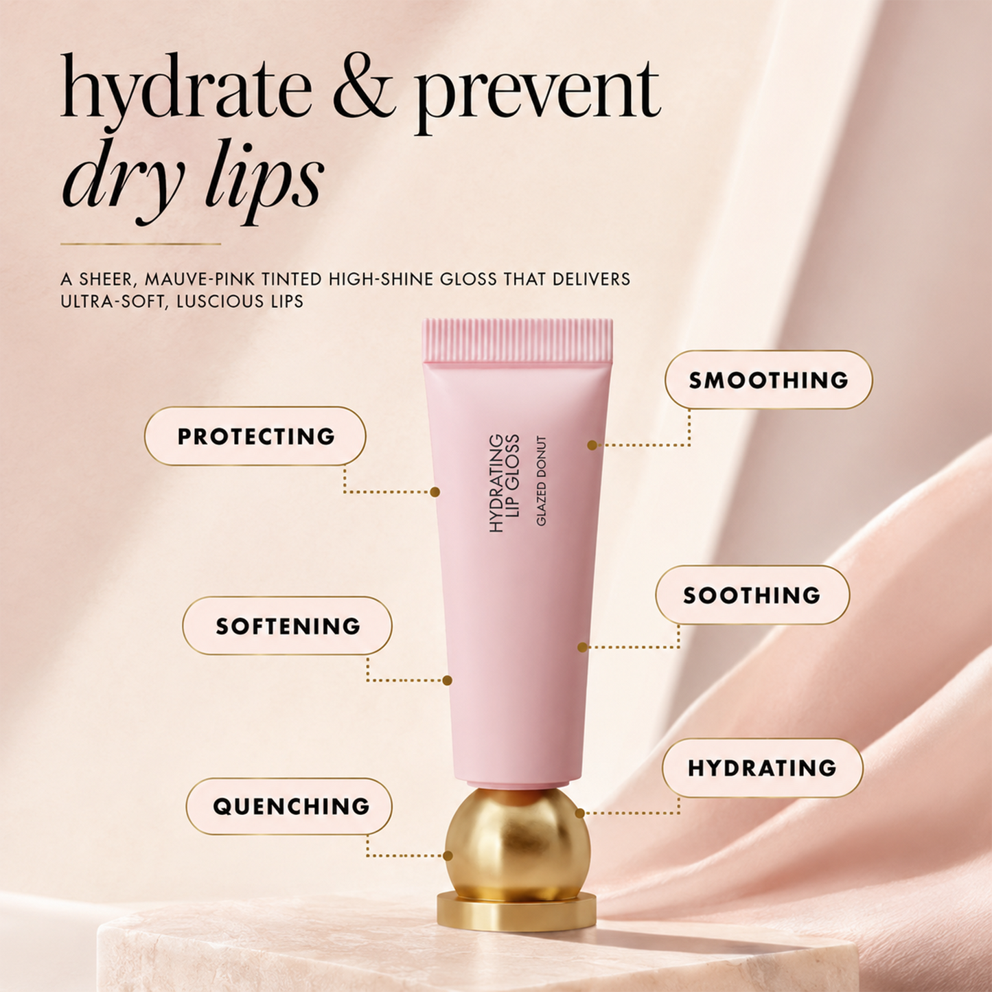 Hydrating Lip Gloss | High Shine Tinted Formula for Soft, Moisturized Lips