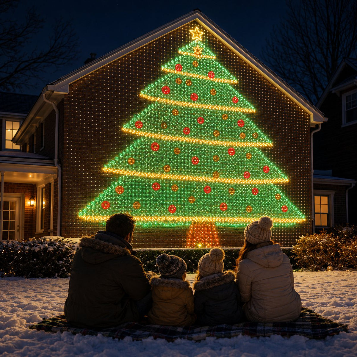 🎅Early Christmas 49% OFF🎄✨Christmas LED House Net & Smart Outdoor Wall Curtain Light