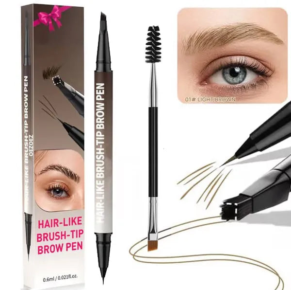 🎉2-in-1 4D Eyebrow Pencil ✅Natural Brow Makeup and Eyelash Line