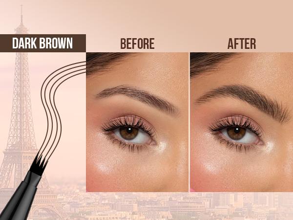 Medium brown shade before and after