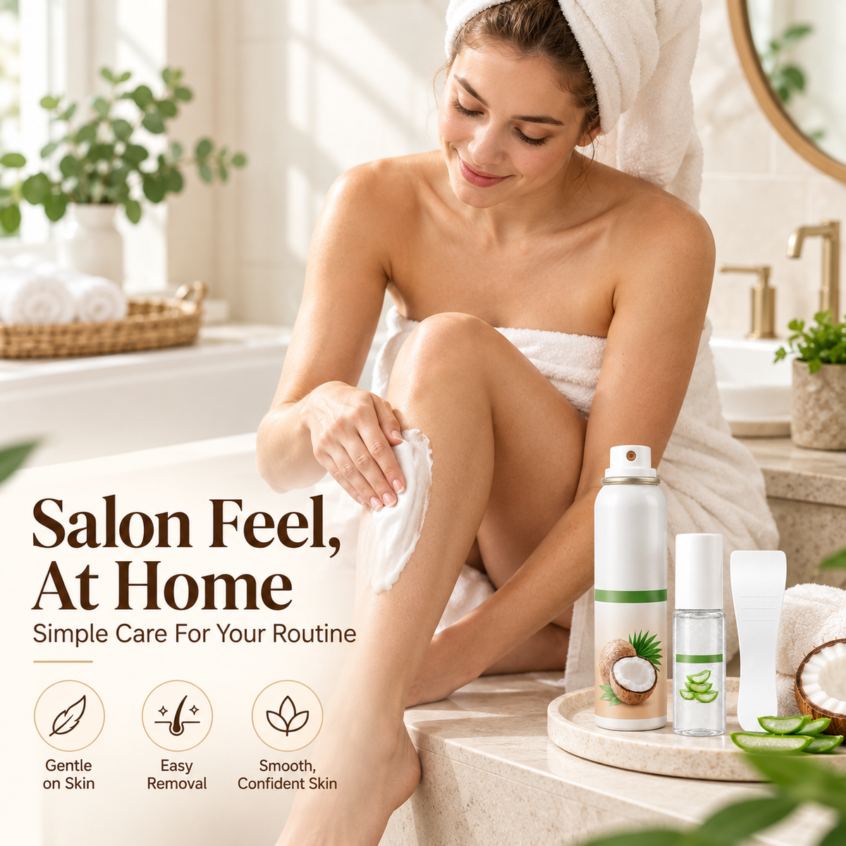✨ Gentle 3-Step Hair Removal Mousse and Aloe Gel Care Kit 🌿