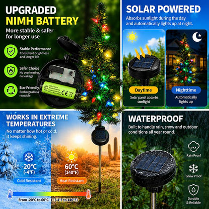 🎄 Solar Christmas Tree Garden Light – Festive Outdoor Holiday Decor