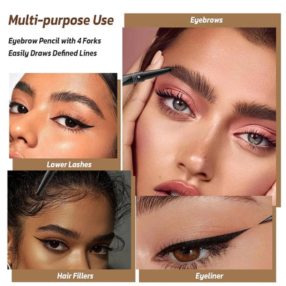 🎉2-in-1 4D Eyebrow Pencil ✅Natural Brow Makeup and Eyelash Line