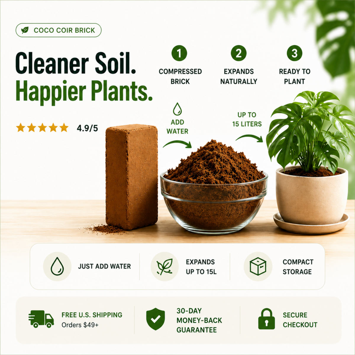 Premium Coco Coir Bricks for Plants