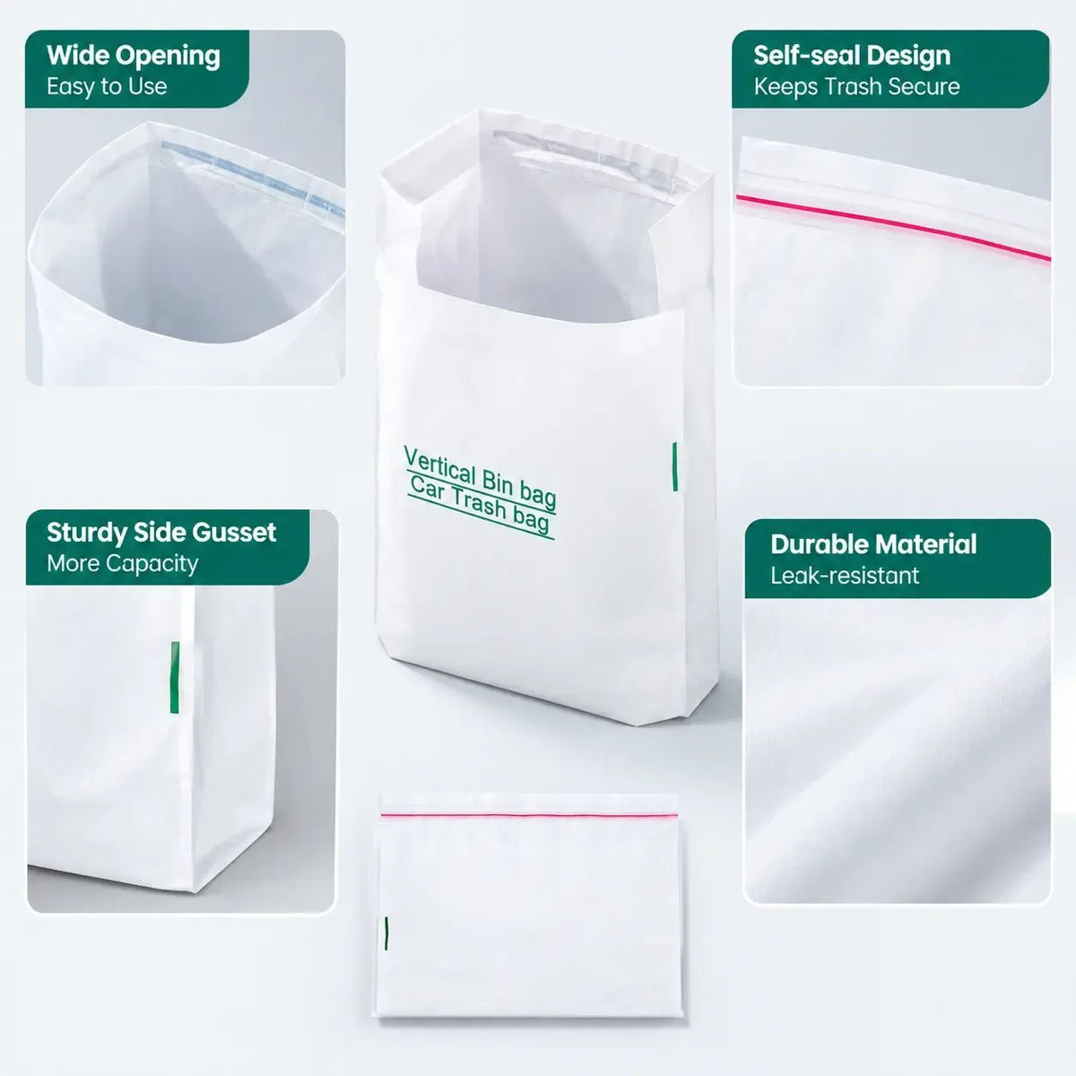 🔥Buy More Save More🔥20 pcs /40 pcs car trash bag, self-adhesive vertical disposable cleaning bag