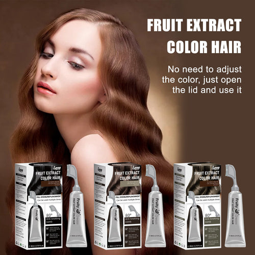Last Day 49% OFF🔥Fruit Essence Hair Dyeing Comb, Natural Plant Extract Ingredient For All Hair Types