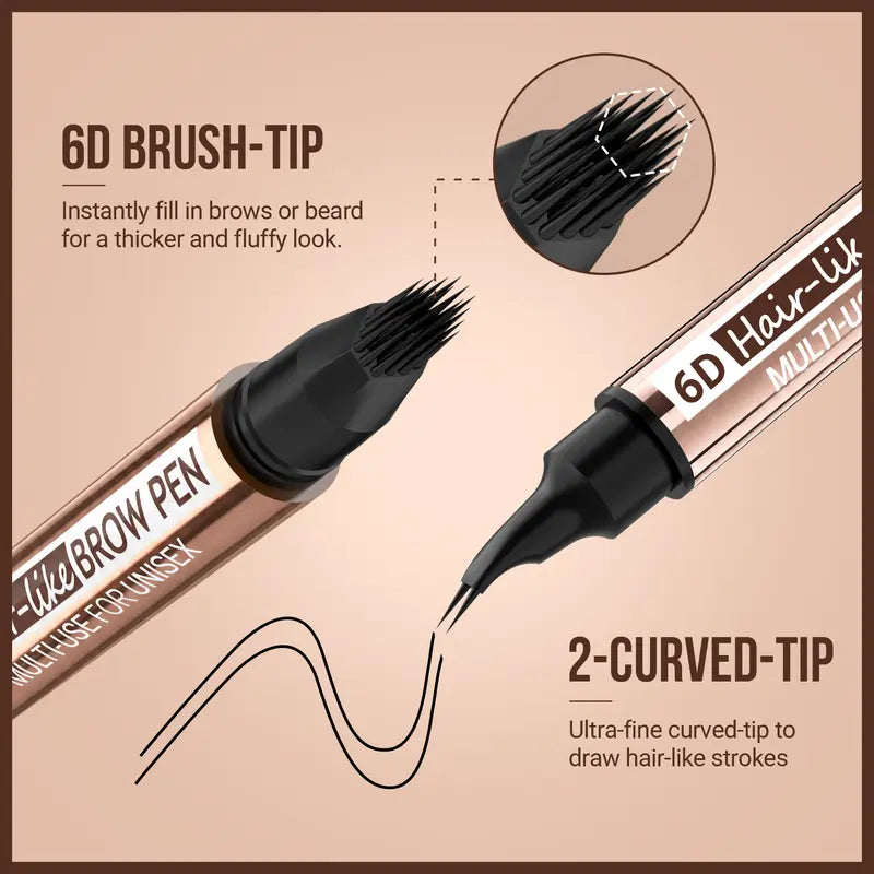 6D dual tip brow and beard pen