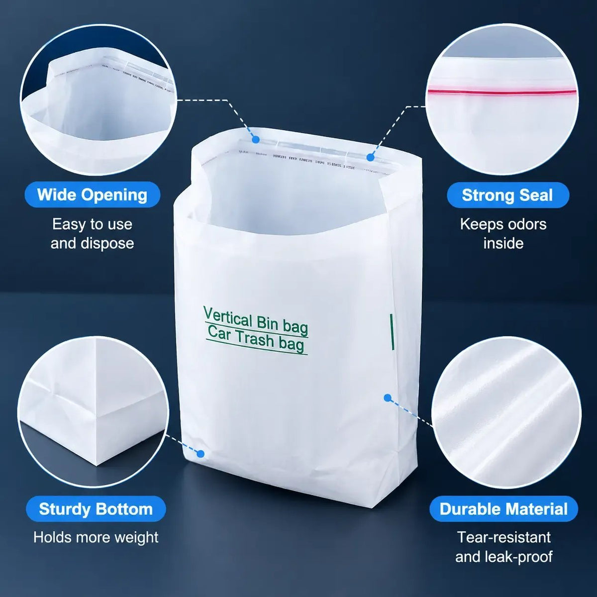 🔥Buy More Save More🔥20 pcs /40 pcs car trash bag, self-adhesive vertical disposable cleaning bag